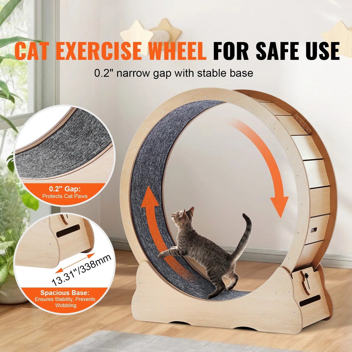 Catvera Wooden Cat Exercise Wheel - Image 6|||PROMPT|||Original clean product image