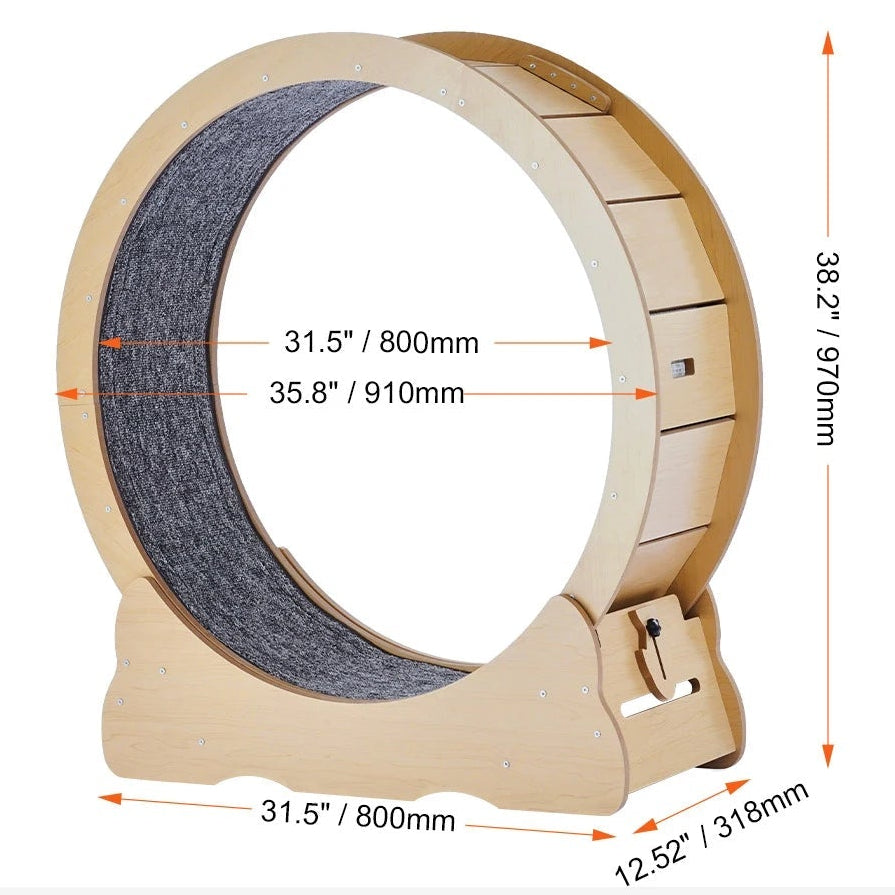 Catvera Wooden Cat Exercise Wheel - Image 8|||PROMPT|||Original clean product image