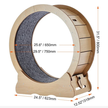 Catvera Wooden Cat Exercise Wheel - Image 9|||PROMPT|||Original clean product image