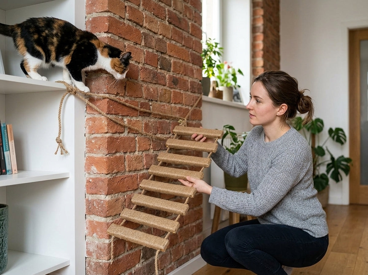 Catvera Wooden Cat Wall Climbing Ladder - Adapts to Your Home's Layout