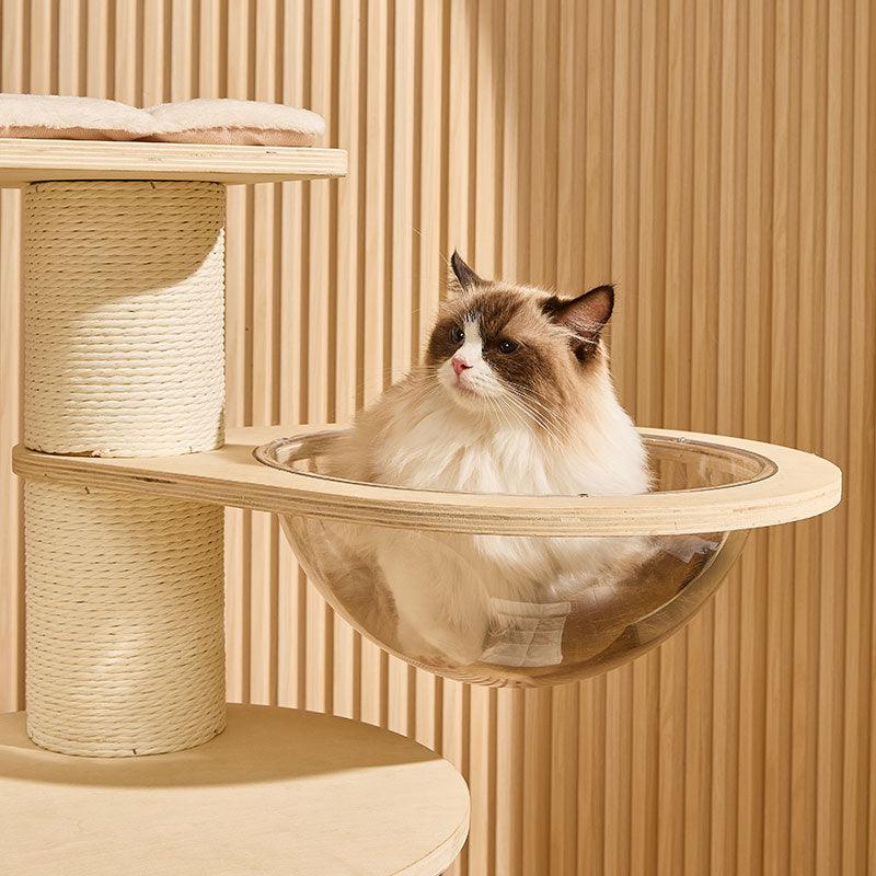 Catvera Wooden Multi-Level Cat Tower - Image 14|||PROMPT|||Original clean product image