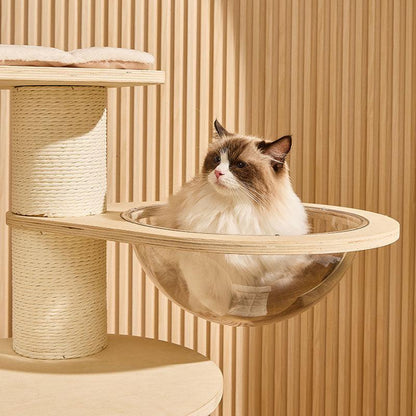 Catvera Wooden Multi-Level Cat Tower - Image 14|||PROMPT|||Original clean product image