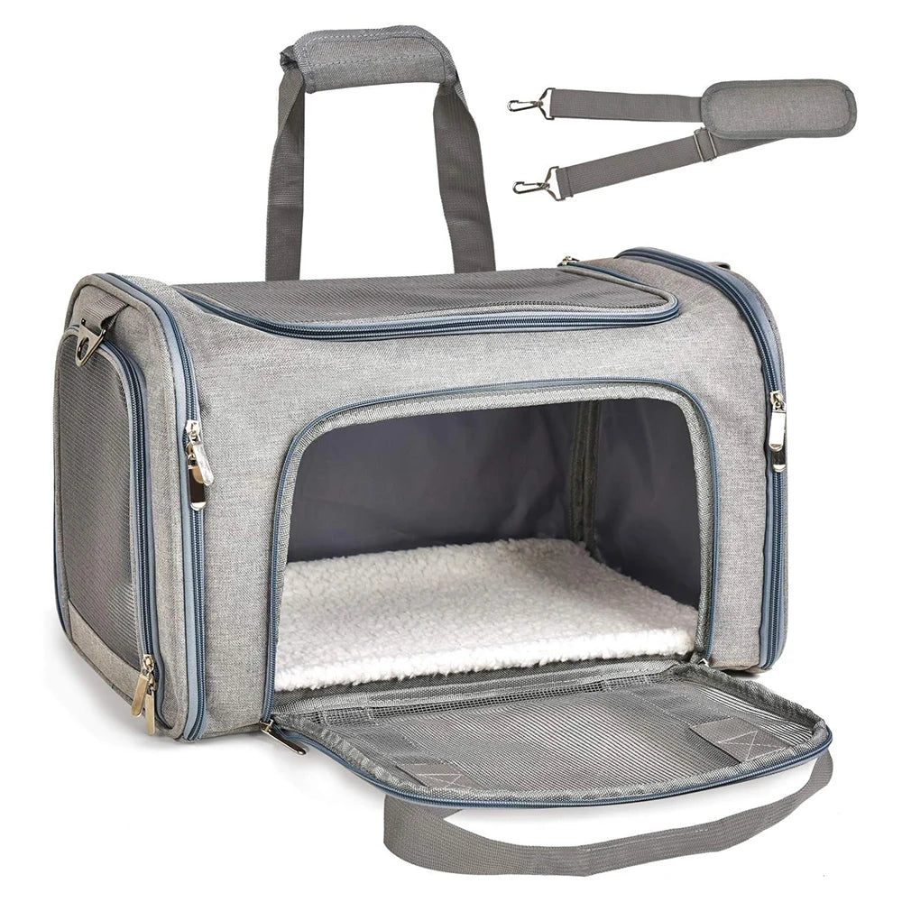 Collapsible Travel Pet Carrier Bag - Image 1|||PROMPT|||Original clean product image