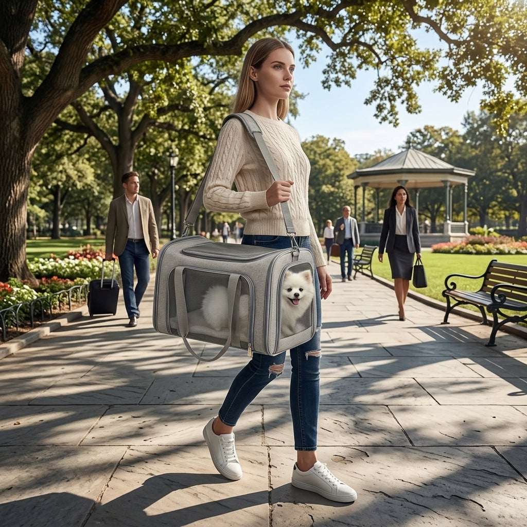 Collapsible Travel Pet Carrier Bag - Main Product Image (Restored)