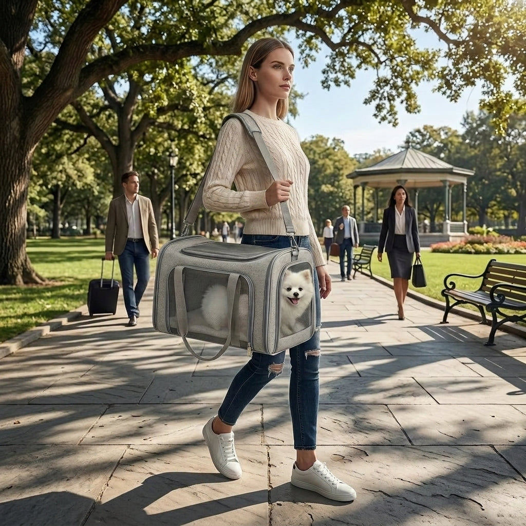 Collapsible Travel Pet Carrier Bag - Main Product Image (Restored)