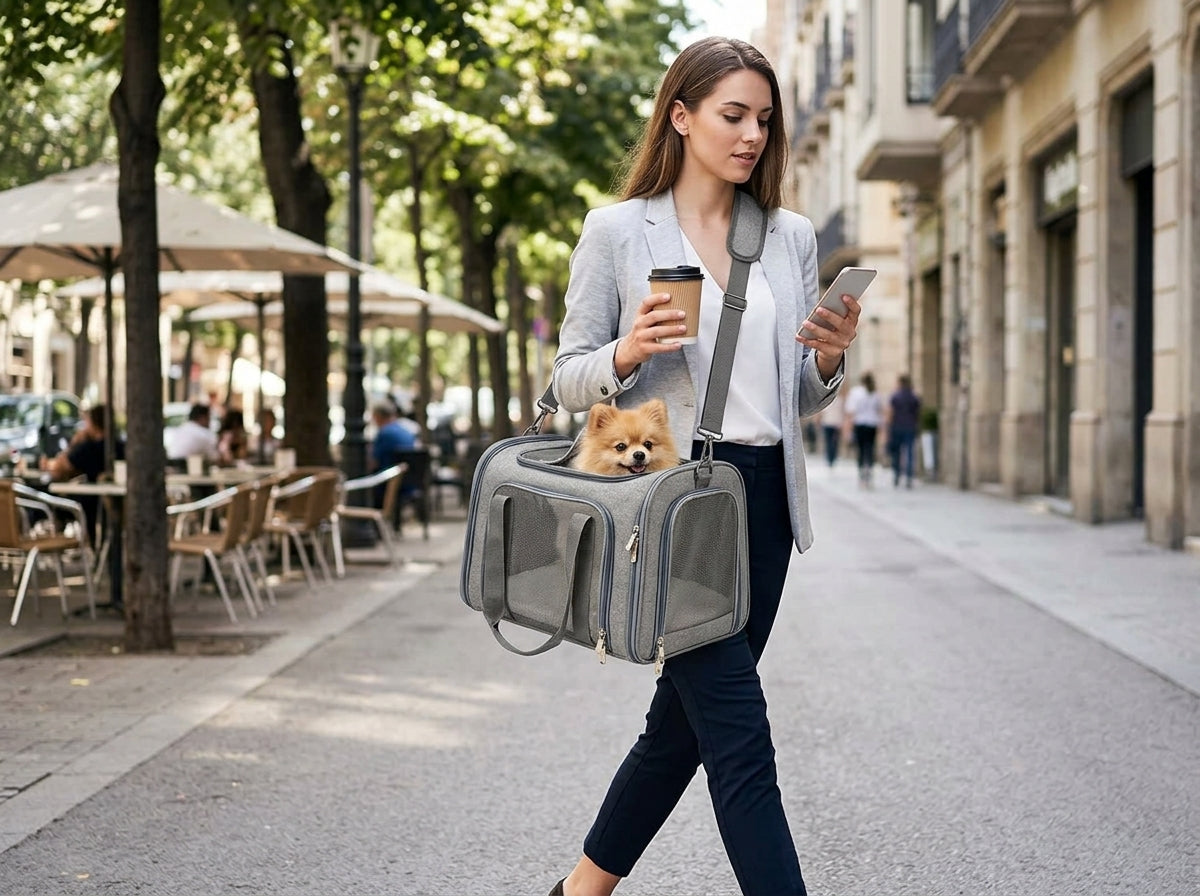 Collapsible Travel Pet Carrier Bag - Effortless Hands-Free Mobility Anywhere