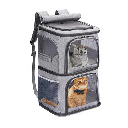 Double Layer Foldable Pet Travel Backpack - Image 1|||PROMPT|||Cleaned image. Original analysis: Found brand logos/text on the product itself - 'ZTOP' branding visible on the backpack carrier in multiple locations