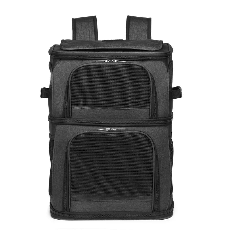 Double Layer Foldable Pet Travel Backpack - Image 5|||PROMPT|||Original clean product image