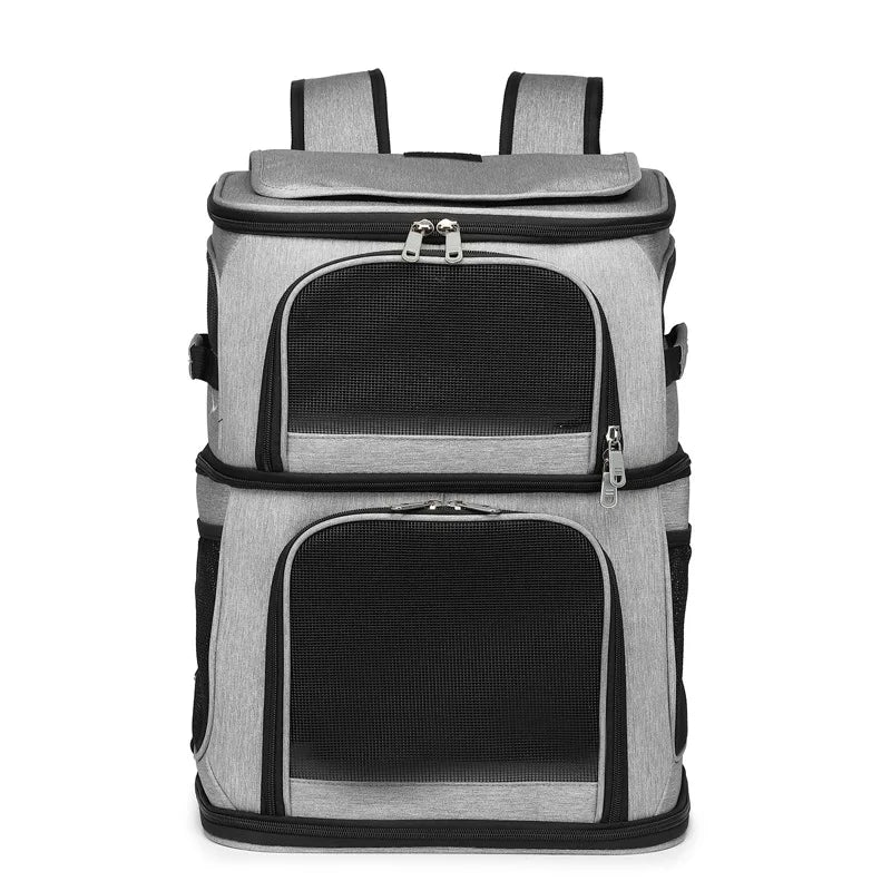 Double Layer Foldable Pet Travel Backpack - Image 6|||PROMPT|||Original clean product image