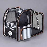 Expandable Airline Travel Pet Carrier Backpack - Image 1|||PROMPT|||Cleaned image. Original analysis: Found 1 brand name/logo on the product - a small circular emblem/logo visible on the lower left corner of the carrier bag