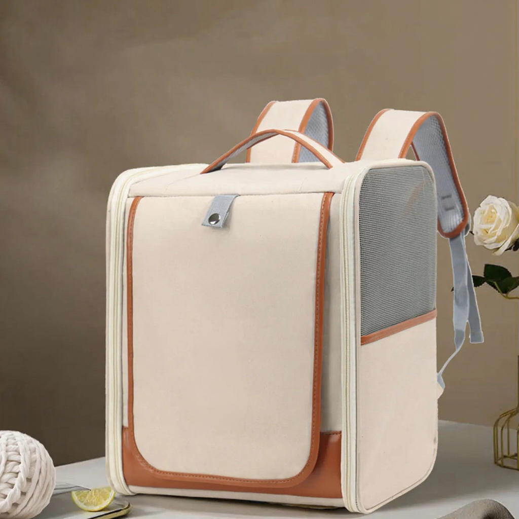 Expandable Breathable Pet Travel Backpack Carrier - Image 3|||PROMPT|||Cleaned image. Original analysis: found 1 text watermark at the top of the image