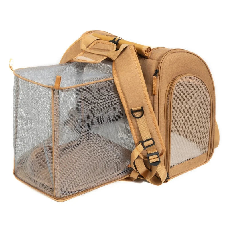 Expandable Cat Carrier Backpack with Privacy - Image 6|||PROMPT|||Original clean product image