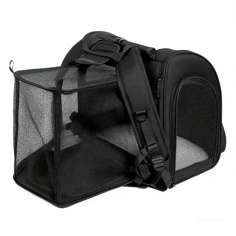 Expandable Cat Carrier Backpack with Privacy - Image 7|||PROMPT|||Original clean product image