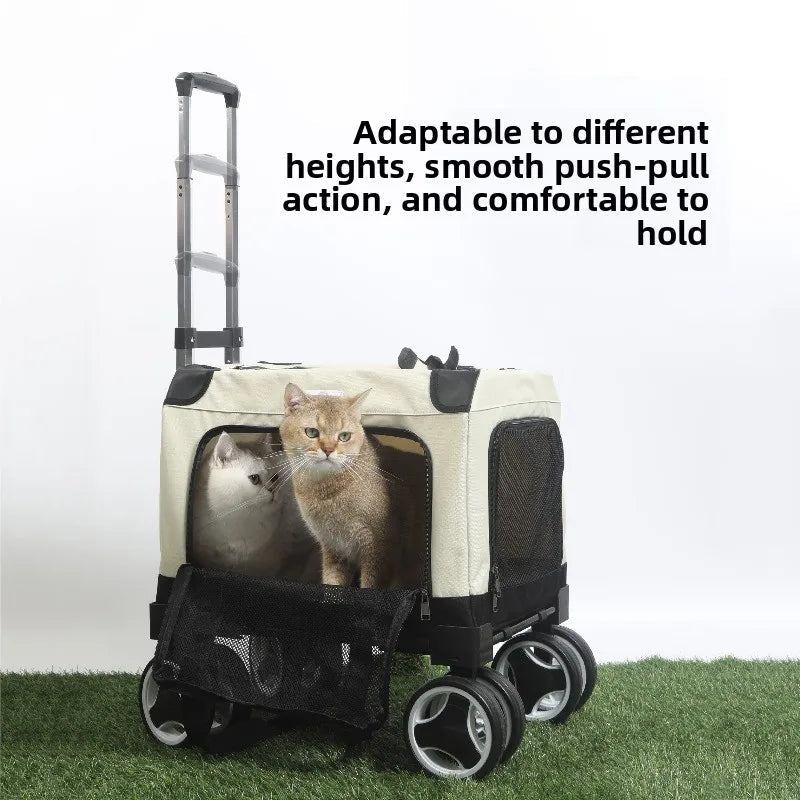 Expandable Rolling Pet Stroller with Wheels - Image 3|||PROMPT|||Original clean product image
