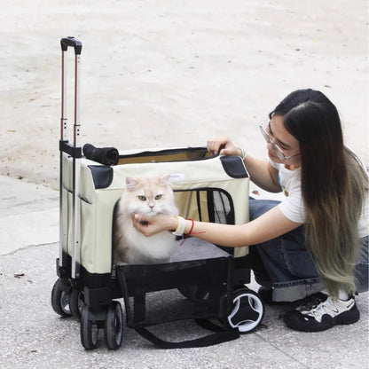 Expandable Rolling Pet Stroller with Wheels - Image 5|||PROMPT|||Original clean product image