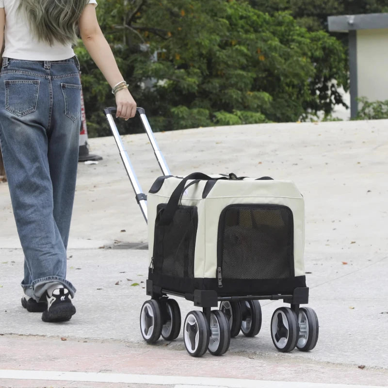 Expandable Rolling Pet Stroller with Wheels - Image 6|||PROMPT|||Original clean product image