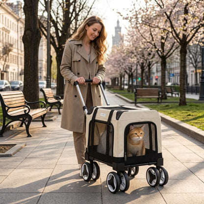 Expandable Rolling Pet Stroller with Wheels - Main Product Image
