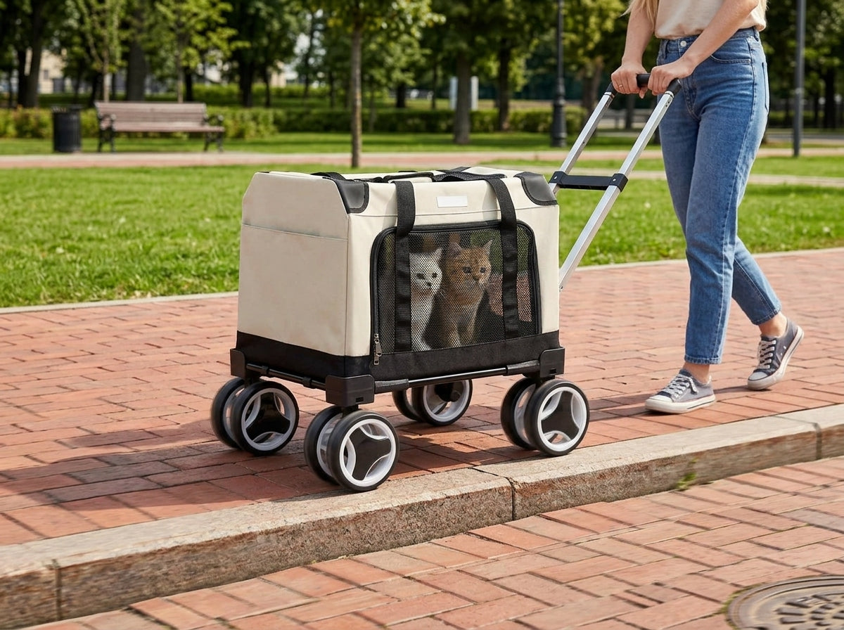 Expandable Rolling Pet Stroller with Wheels - Built to Handle Your Busiest Adventures