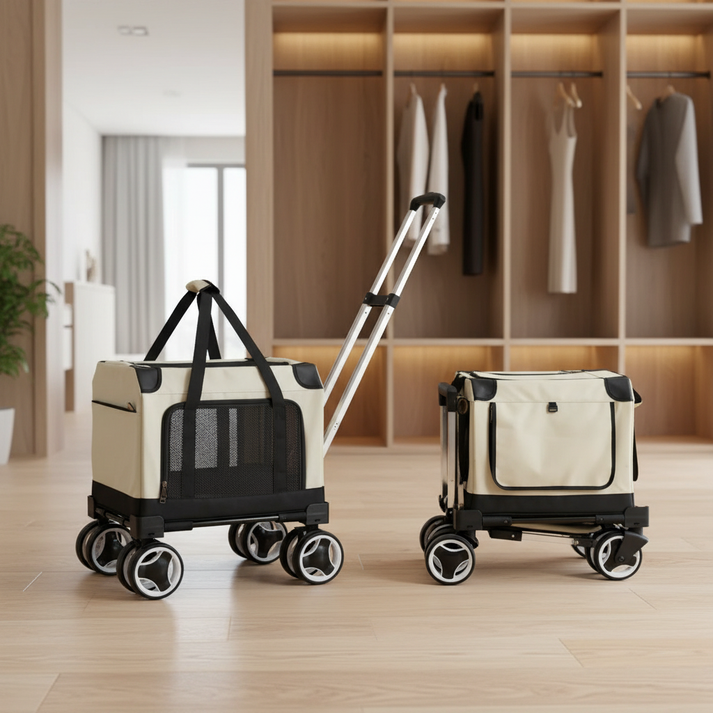 Expandable Rolling Pet Stroller with Wheels - Section 3