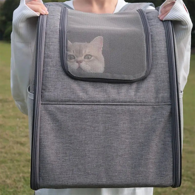 Foldable Pet Backpack with Mesh Windows - Image 1|||PROMPT|||Original clean product image