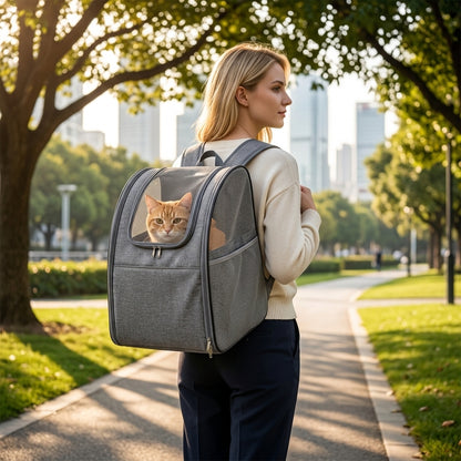 Foldable Pet Backpack with Mesh Windows - Main Product Image
