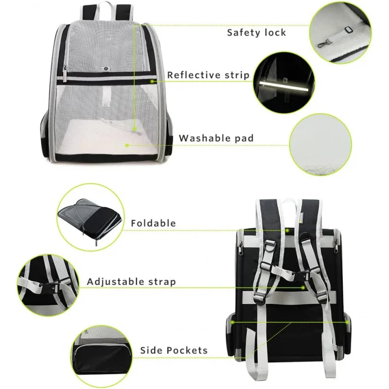 Foldable Travel Pet Carrier Backpack - Image 5|||PROMPT|||Original clean product image