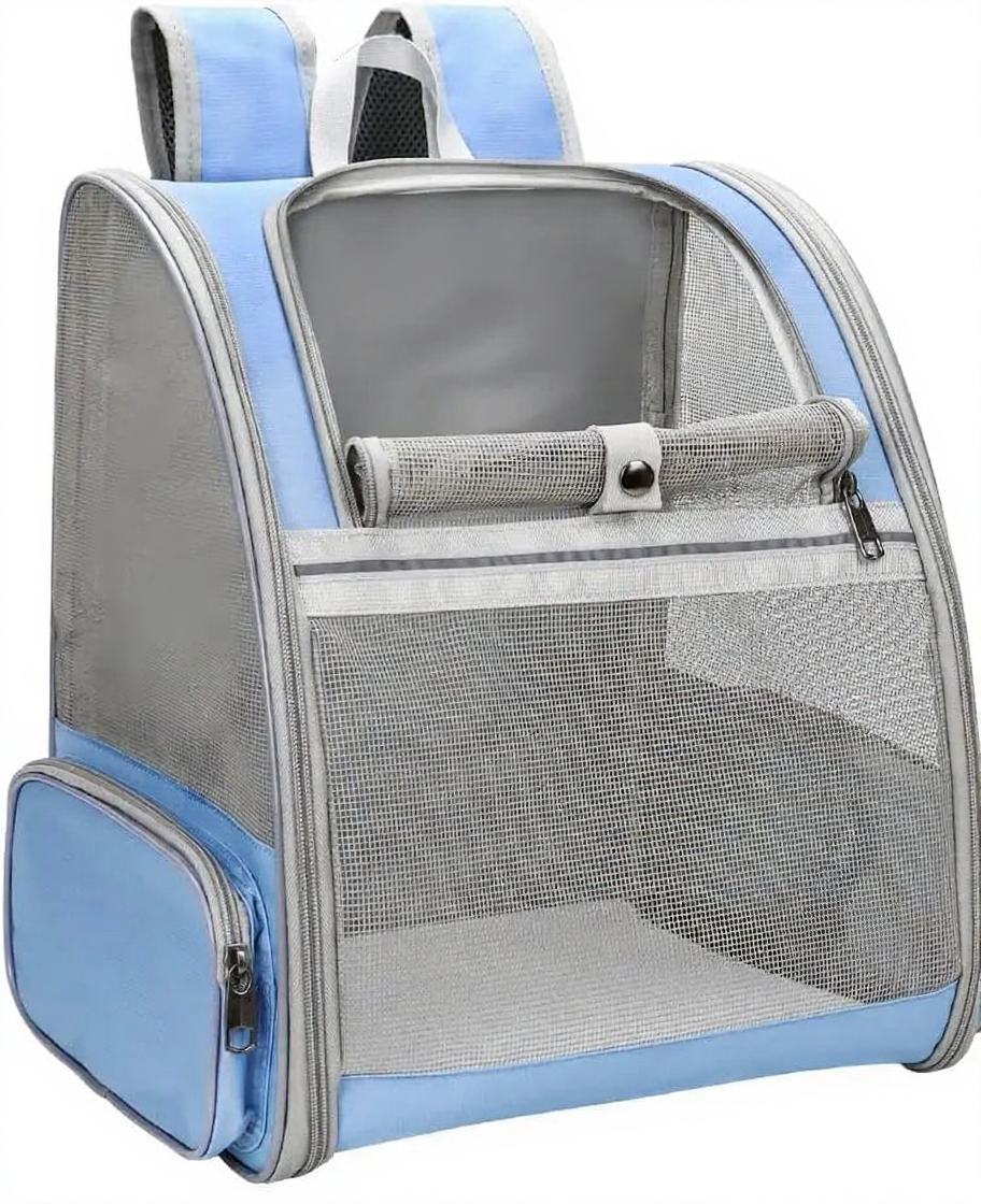 Foldable Travel Pet Carrier Backpack - Image 7|||PROMPT|||Cleaned image. Original analysis: Found 1 brand name logo on the product. The 'TERSENS' logo with yellow/gold coloring is visible on the bottom right area of the backpack.