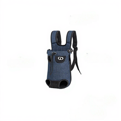 Forward-Facing Pet Carrier Backpack - Image 2|||PROMPT|||Cleaned image. Original analysis: found 1 brand logo on the product - a stylized 'A' logo visible on the front of the blue backpack carrier