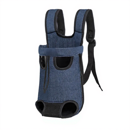 Forward-Facing Pet Carrier Backpack - Image 6|||PROMPT|||Cleaned image. Original analysis: Found a brand name logo/watermark on the product - there appears to be a small emblem or brand mark visible on the front center area of the carrier
