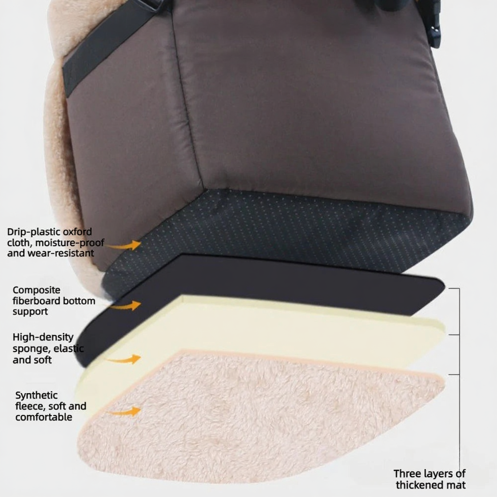 Front-Facing Hands-Free Pet Chest Carrier - Image 3|||PROMPT|||Cleaned image. Original analysis: Found 1 brand name/logo on the product - a small blue tag/label visible on the right side of the cushion