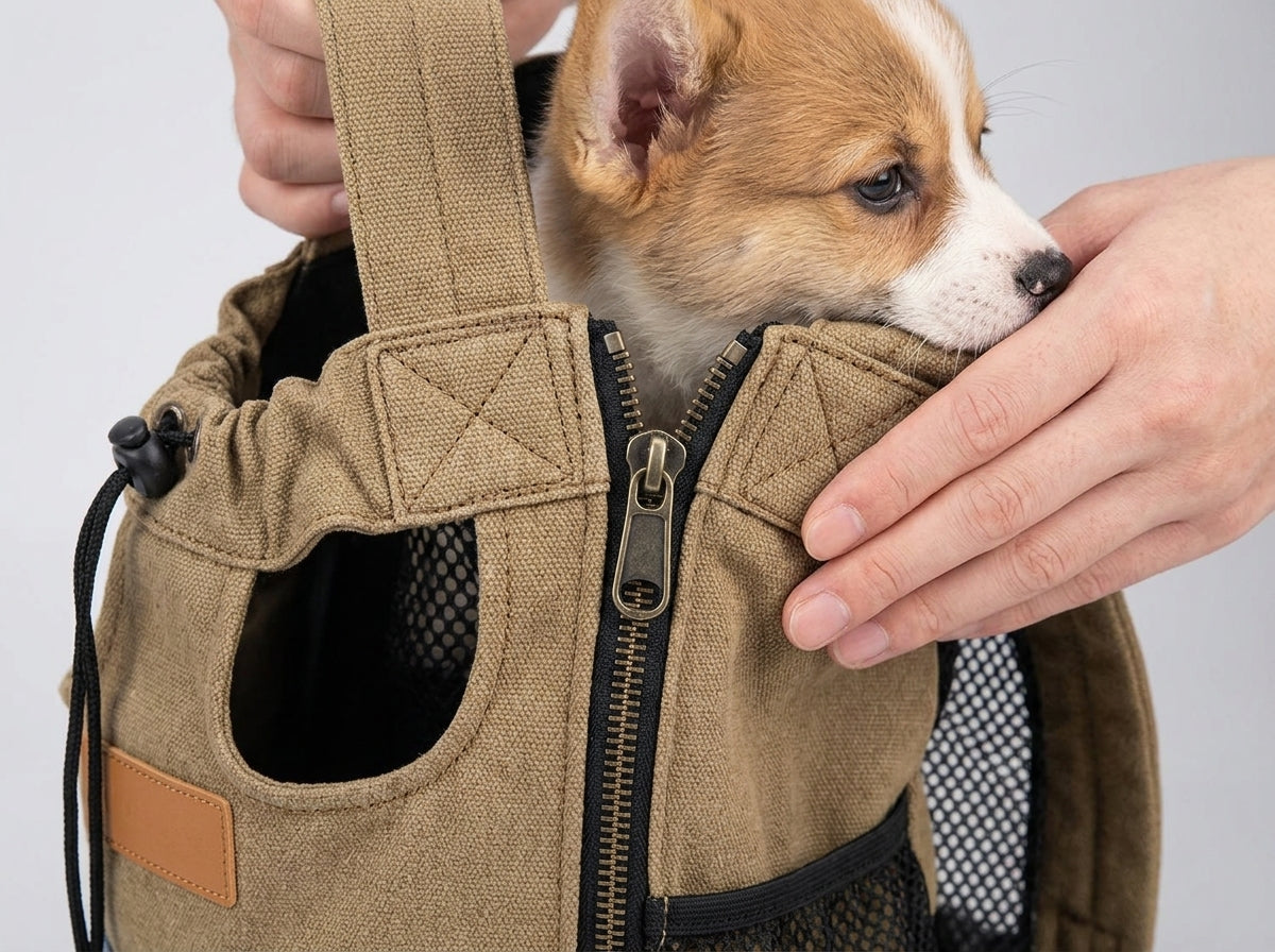 Hands-Free Canvas Pet Backpack Carrier - Built to Survive Even the Most Active Adventures