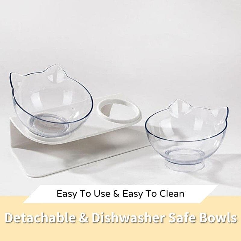 Catvera Tilted Anti-Vomiting Cat Bowl