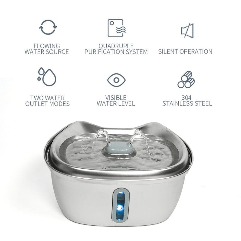 Catvera Stainless Steel Water Fountain