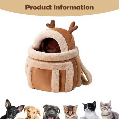Reindeer Winter Cat Carrier Bed - Image 7|||PROMPT|||Cleaned image. Original analysis: Found 1 text element on the product itself - 'You're on the way' with a reindeer illustration embroidered/printed on the front of the pet bed
