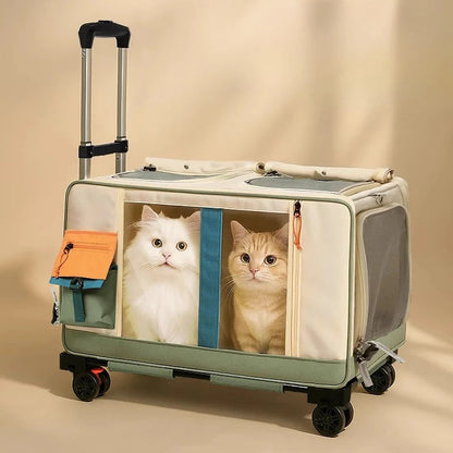 Rolling Pet Travel Trolley with Wheels - Image 1|||PROMPT|||Original clean product image