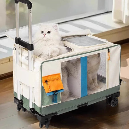 Rolling Pet Travel Trolley with Wheels - Image 2|||PROMPT|||Original clean product image