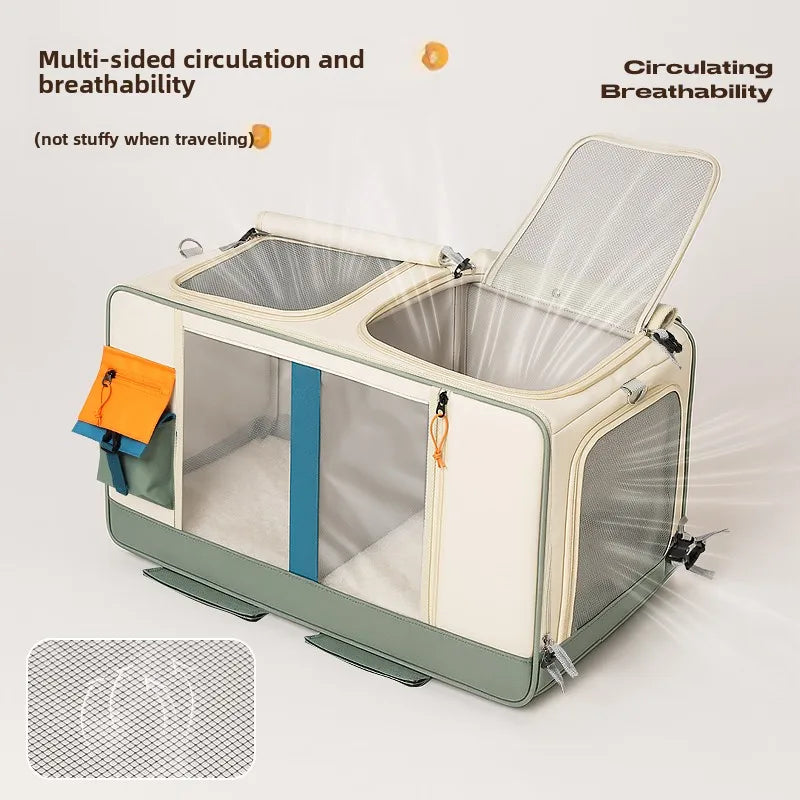 Rolling Pet Travel Trolley with Wheels - Image 4|||PROMPT|||Original clean product image