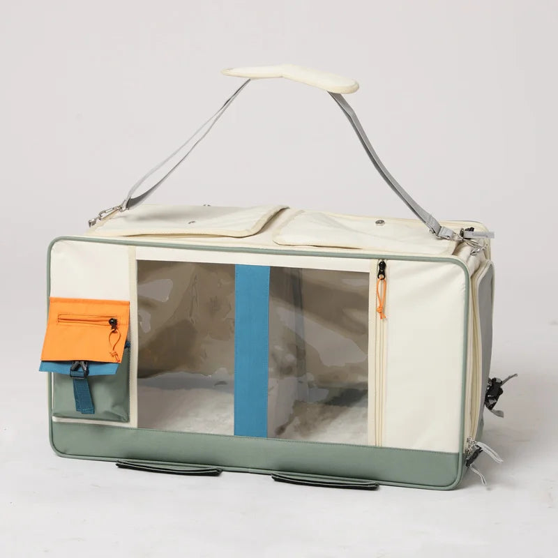 Rolling Pet Travel Trolley with Wheels - Image 6|||PROMPT|||Original clean product image