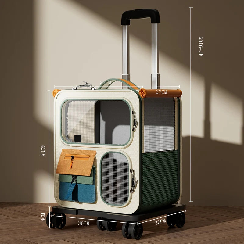 Rolling Pet Travel Trolley with Wheels - Image 7|||PROMPT|||Original clean product image