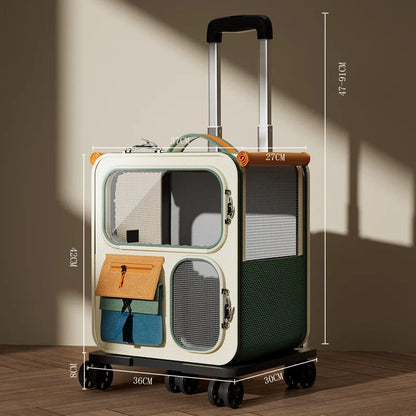 Rolling Pet Travel Trolley with Wheels - Image 7|||PROMPT|||Original clean product image