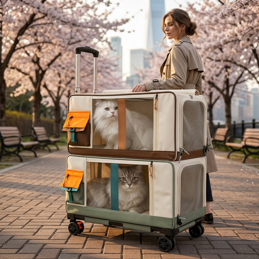 Rolling Pet Travel Trolley with Wheels - Main Product Image