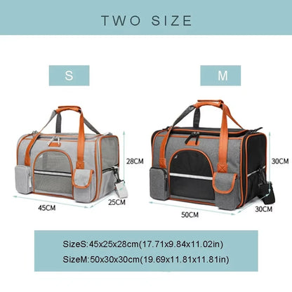 Safe Travel Pet Carrier With Reflective Stripes - Image 2|||PROMPT|||Original clean product image