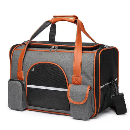 Safe Travel Pet Carrier With Reflective Stripes - Image 7|||PROMPT|||Original clean product image