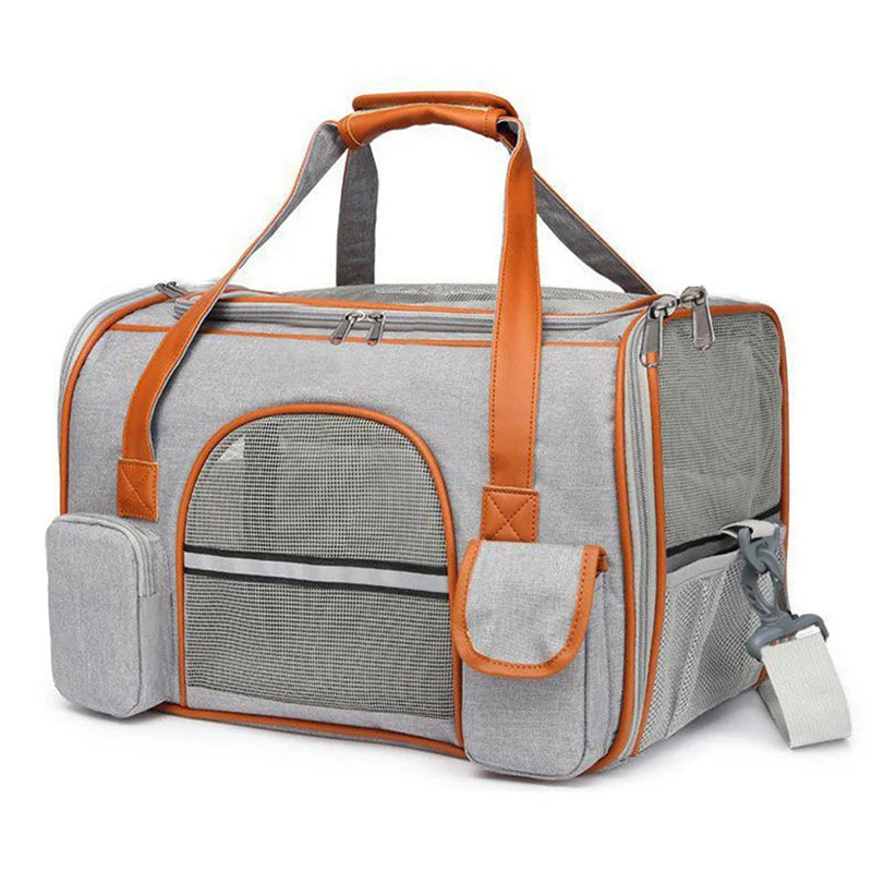 Safe Travel Pet Carrier With Reflective Stripes - Image 8|||PROMPT|||Original clean product image