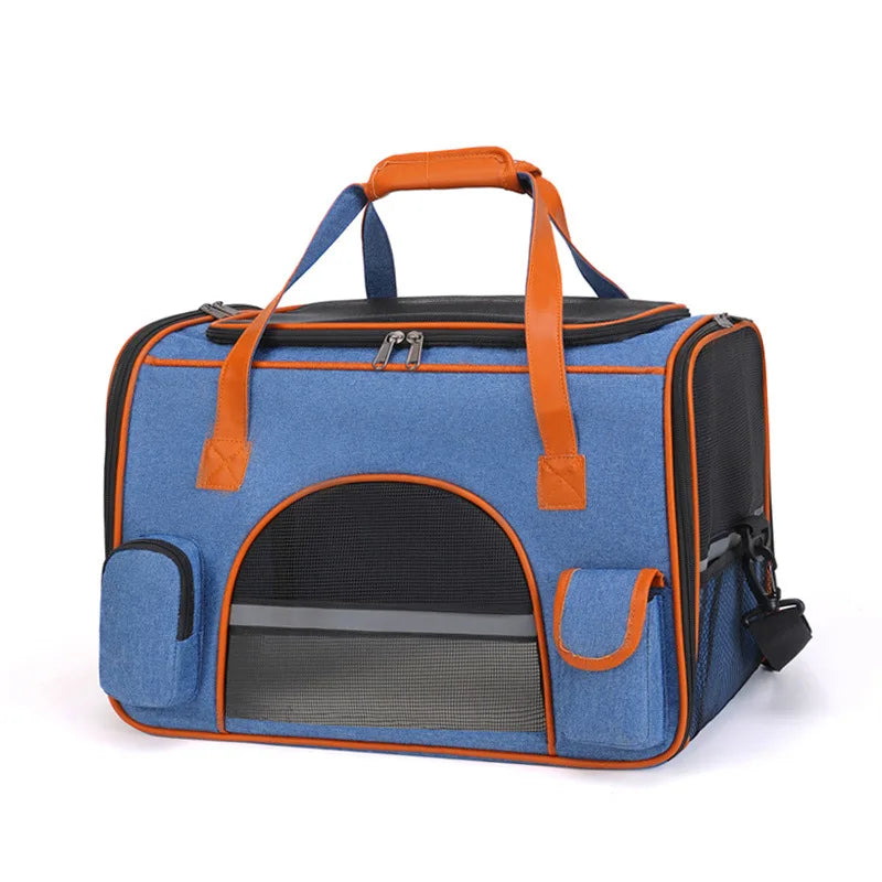 Safe Travel Pet Carrier With Reflective Stripes - Image 9|||PROMPT|||Original clean product image