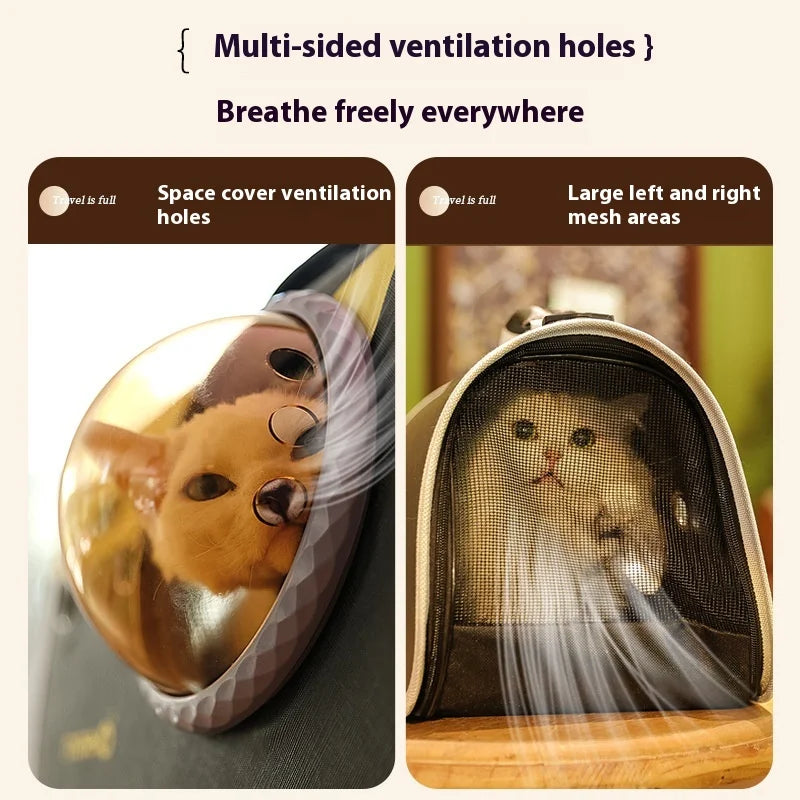 Space Capsule Pet Backpack Carrier - Image 2|||PROMPT|||Original clean product image