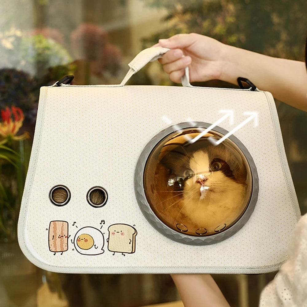 Space Capsule Pet Backpack Carrier - Image 3|||PROMPT|||Original clean product image