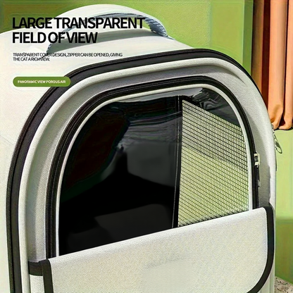 Space Capsule Transparent Pet Travel Backpack - Image 2|||PROMPT|||Cleaned image. Original analysis: Found 1 brand name printed directly on the product and 1 brand name in text overlay