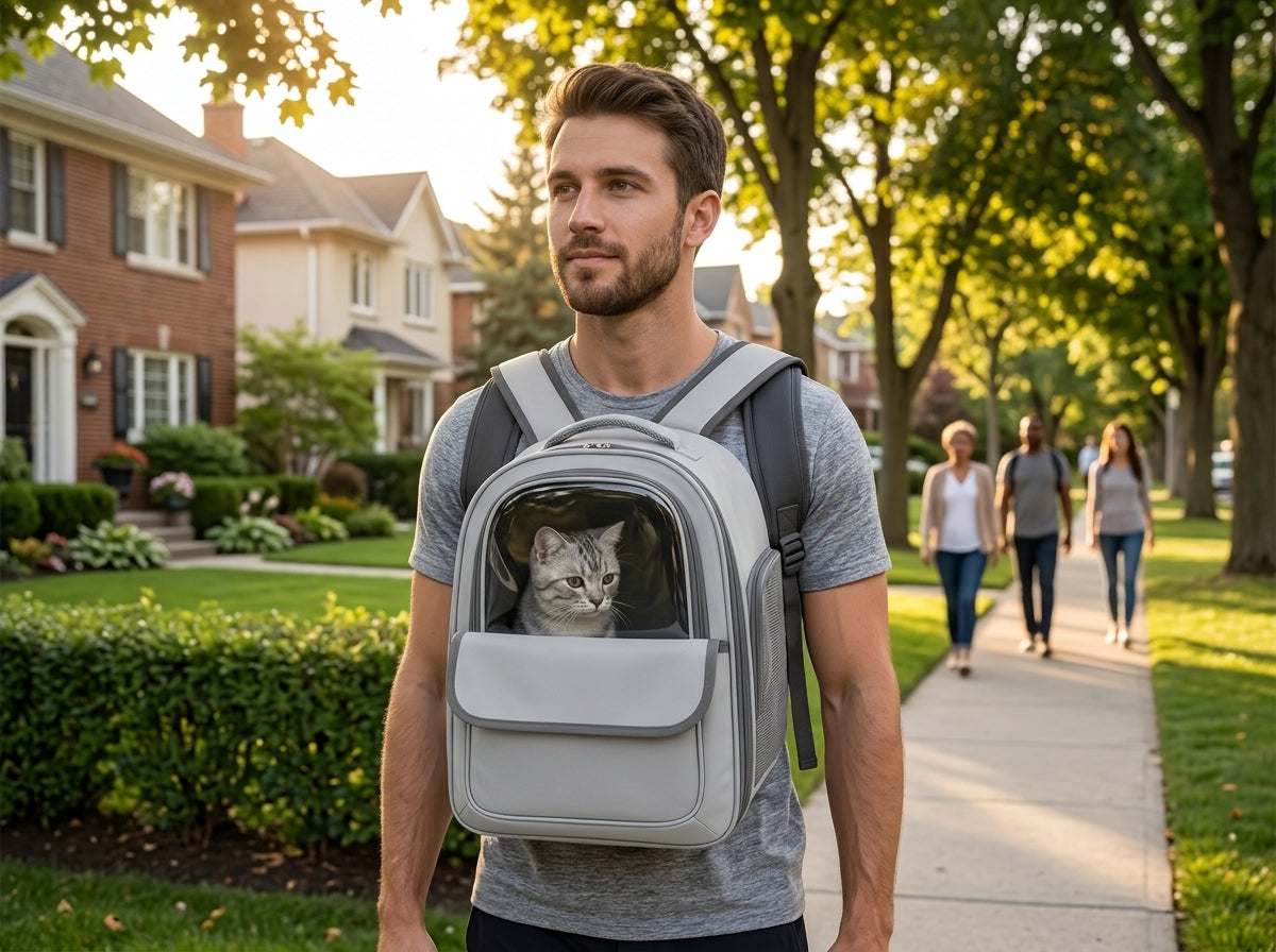 Space Capsule Transparent Pet Travel Backpack - Designed for All-Day Adventures
