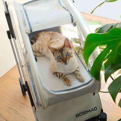 Catvera Detachable Cat Stroller Carrier with Wheels